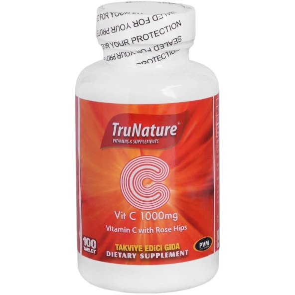 Trunature Vitamin C Kuşburnu Ekstresi 1000 Mg 100 Tablet  C Vitamini 3 Kutu - Resim 2
