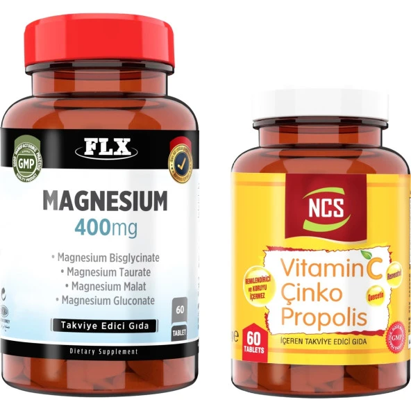 Ncs Magnesium Elemental Complex 400 Mg 60 Tablet + Ncs Vitamin C Çinko Propolis 60 Tablet
