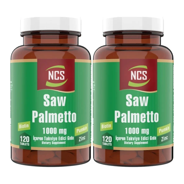 Ncs Saw Palmetto 1000 Mg Pumpkin Biotin Zinc Complex 2 Adet 120 Tablet ürün görseli