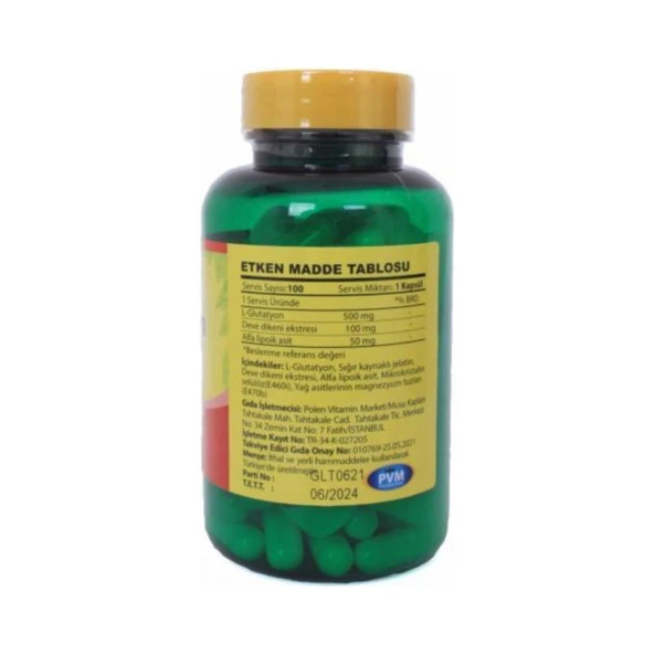 Vitapol L-Glutatyon Alfa Lipoik Asit Milk Thistle 100 Kapsül  Aromasız - 2