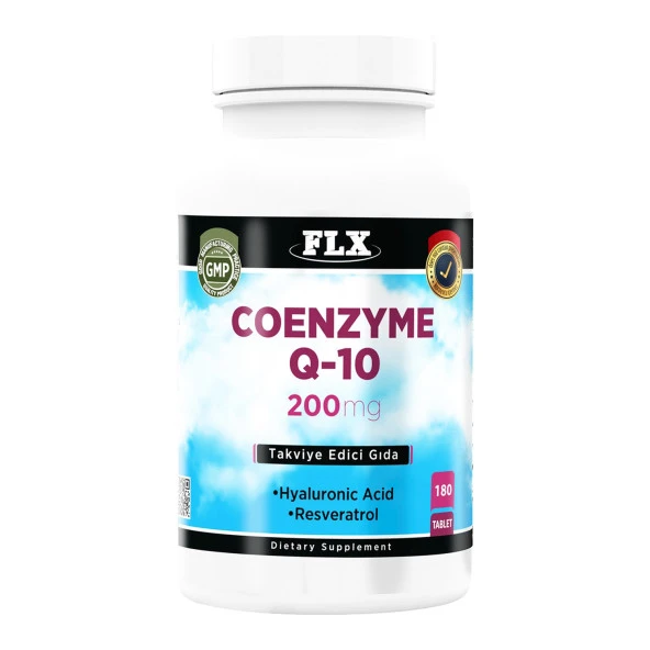 Flx Coenzyme Koenzim Q-10 200 Mg Hyaluronik Asit Resveratrol 180 Tablet   Balık Kollajeni Tip 1-3 Collagen 60 Tablet - Resim 2