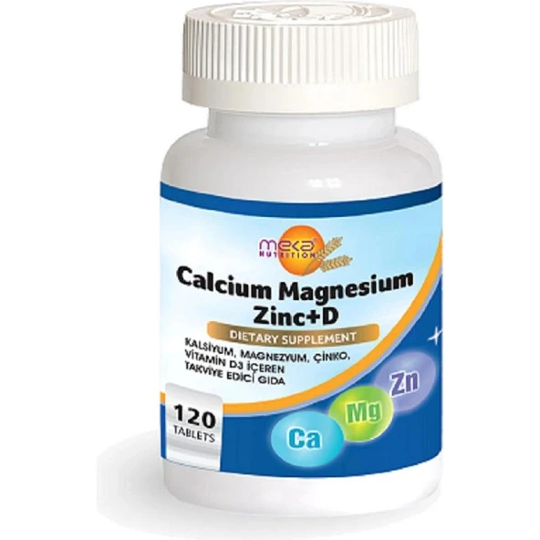Meka Nutrition Kalsiyum Magnesyum Zinc Vitamin D 120 Tablet