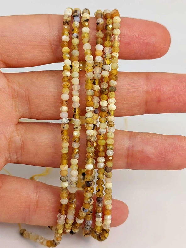 Opal Taşı Rondela Faset Kesim Dizi 2*2.5mm (45452) ürün görseli