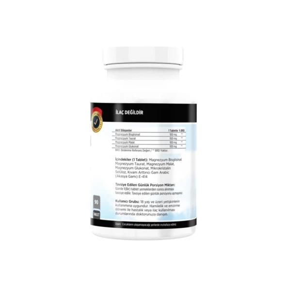 Flx Magnezyum Bisglisinat Malat Taurat Glukonat 90 Tablet - 2