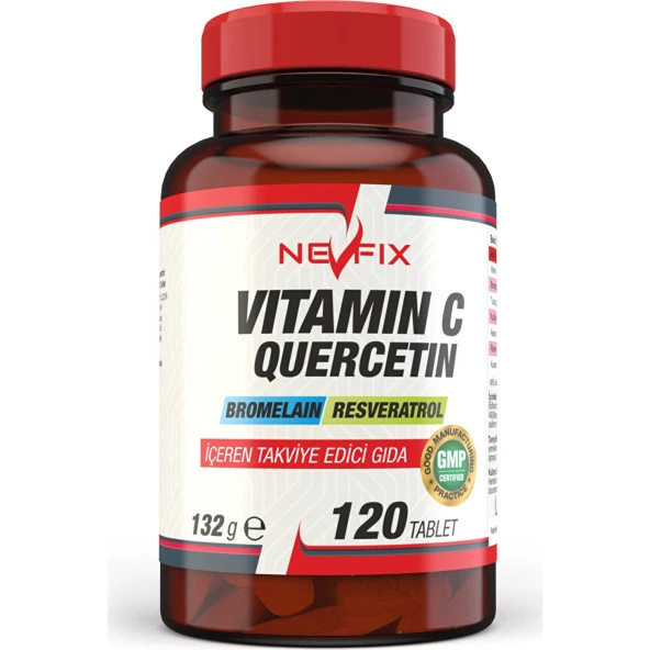 Nevfix Vitamin C Bromelian Quercetin 120 Tablet x 2 Kutu 240 Tablet - 2