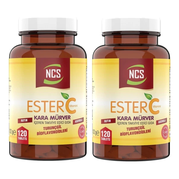 Ncs Ester C Vitamini 1000 Mg 120 Tablet Kara Mürver Turunçgil Bioflavonidleri Rutin Aserola 2 Adet