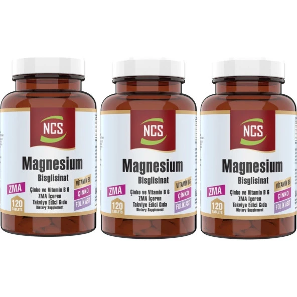 Ncs Zma 120 Tablet Çinko Folic Acid Vitamin B 6 Magnezyum Bisglisinat ürün görseli