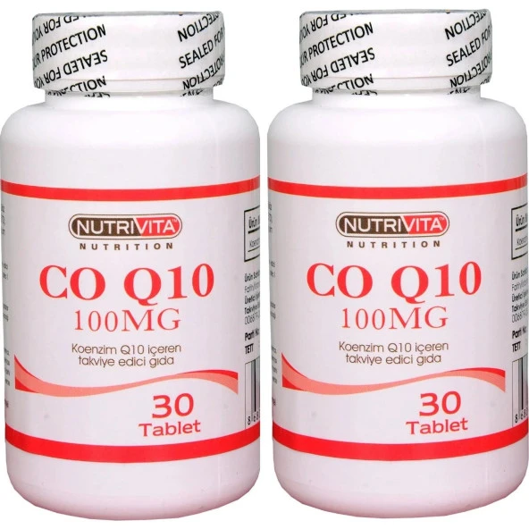Nutrivita Nutrition Co Q10 100 Mg 30 Tablet 2 Adet ürün görseli