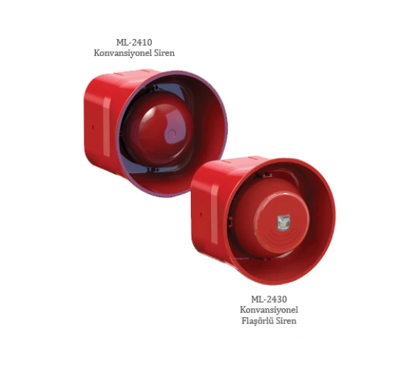 Mavigard ML-2430 Konvansiyonel Flaşörlü Elektronik Siren, Kırmızı 24V DC