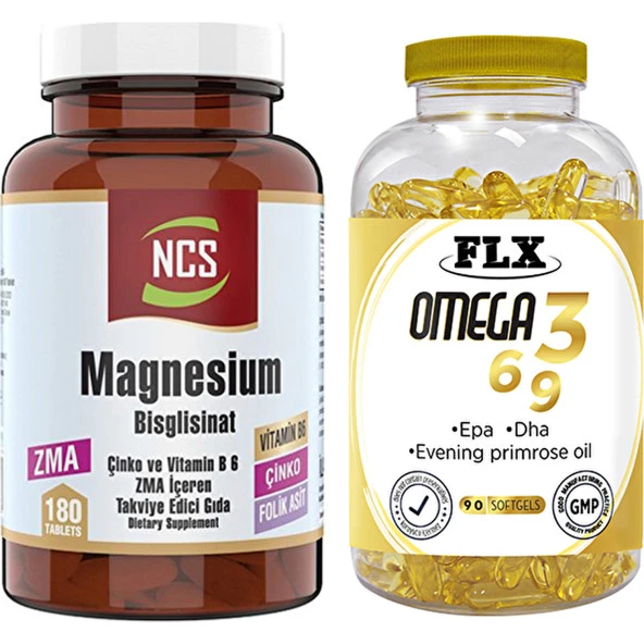 Ncs Zma Magnesium Bisglisinat 180 Tablet   Flx Omega 3-6-9 90 Tablet