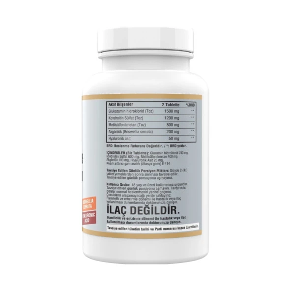 Ncs Glucosamine Chondroitin Msm Hyaluronic Acid 120 Tablet 2 Kutu - Resim 3