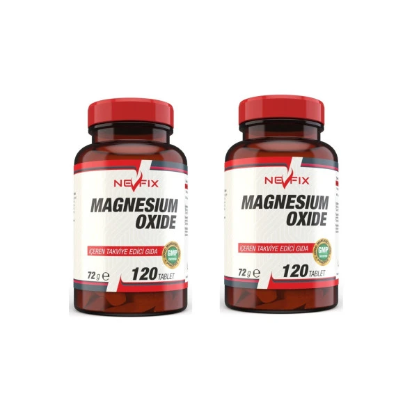 Nevfix Magnesium Oxide Magnezyum 250 Mg 120 Tablet 2 Kutu