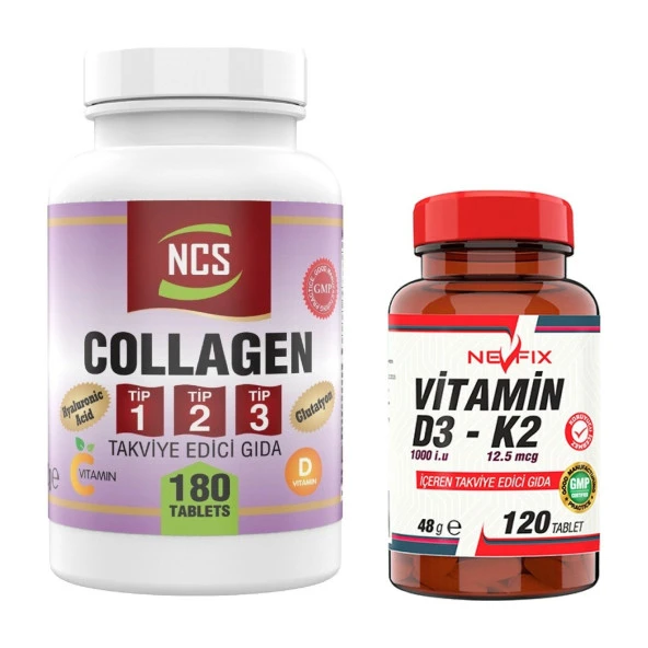 Ncs Collagen Tip 1-2-3 180 Tablet   Nevfix Vitamin D3-K2 120 Tab