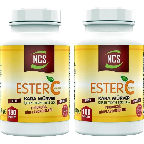 Ncs Ester C Vitamini 1000 Mg 180 Tablet Kara Mürver Turunçgil Bioflavonidleri Rutin Aserola 2 Adet ürün görseli