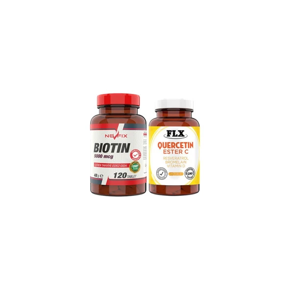 Flx BIOTIN120 Tablet   Flx Kuersetin Ester C 60 Tablet ürün görseli