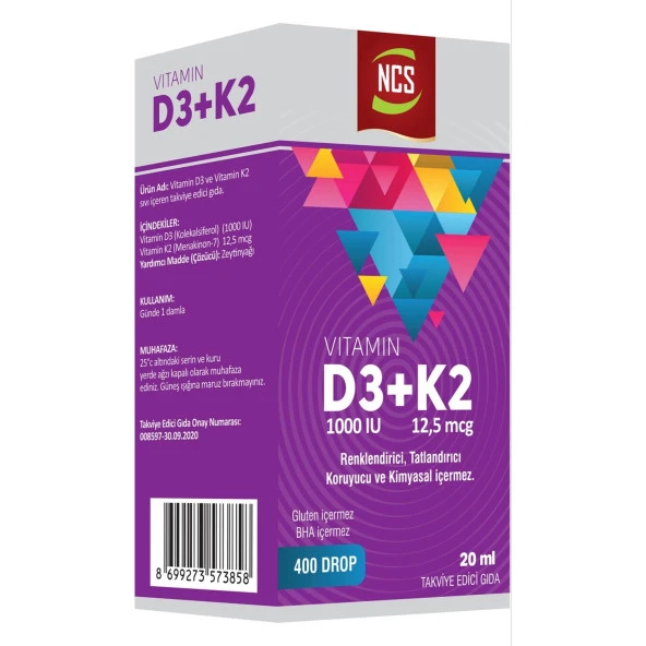 Flx Glucosamine Chondroitin Msm 60 Tablet + Ncs Vitamin D3 Vitamin K2 20 ml - Resim 3