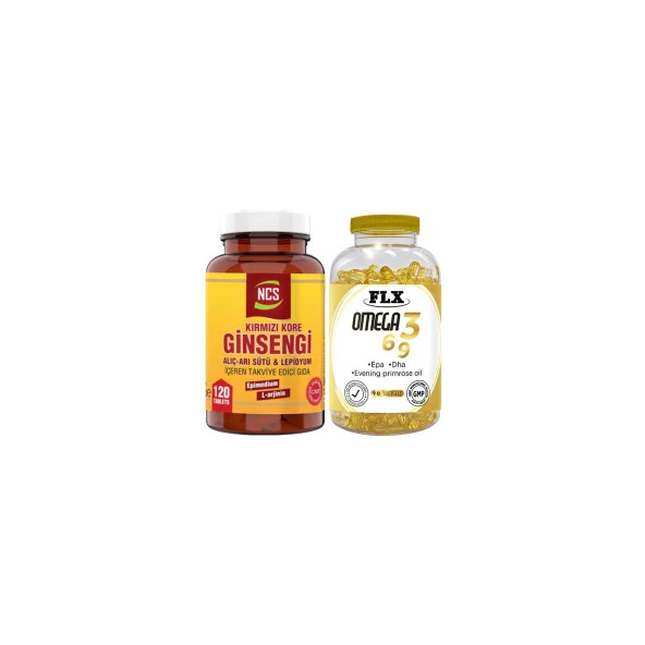 Ncs Korean Red Ginseng 120 Tablet ve Flx Omega 3-6-9 90 Tablet