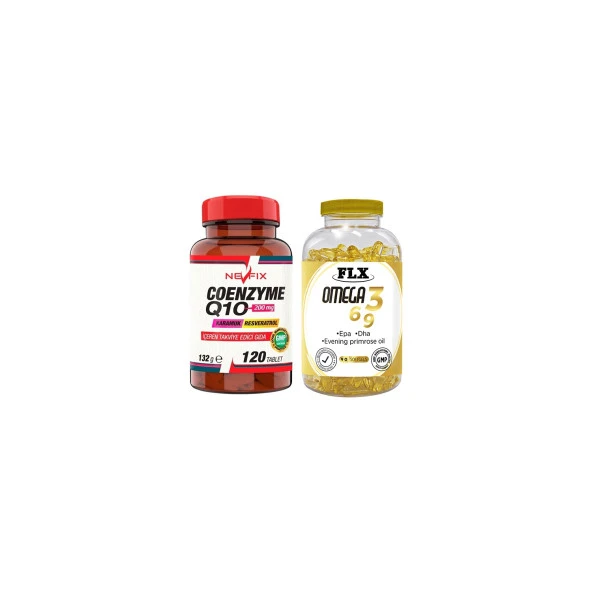 Nevfix Coenzyme Q10 Karamuk 120 Tablet  Flx Omega 3-6-9 90 Tablet