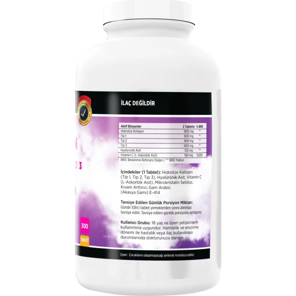 Flx Collagen Tip-1 Tip-2 Tip-3 Hyoluronic Asit 300 Tablet + Nevfix 400 Iu Sprey 20 ml - Resim 2