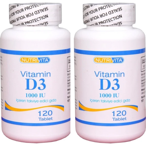 Nutrivita Nutrition Vitamin D3 1000 Iu 120 Tablet 2 Adet