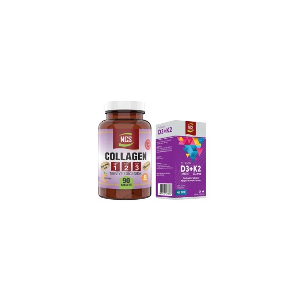 Ncs Kollajen Tip 1-2-3 Vitamin C-E 1000 Mg 90 Tablet - Ncs Vitamin D3 + K2 Damla 20 ml