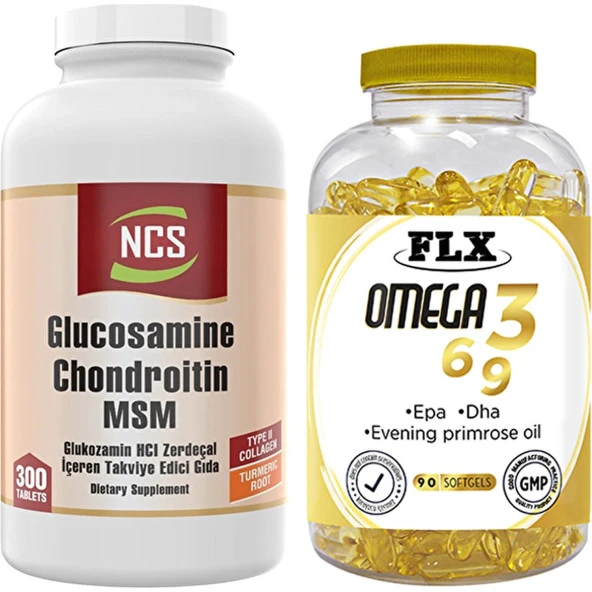 Ncs Glucosamine Msm Type Ll Collagen 300 Tablet   Flx Omega 3-6-9 90 Tablet ürün görseli