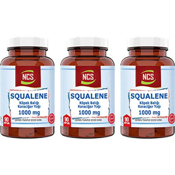 Ncs Squalene Köpek Balığı Karaciğer Yağı 1000 Mg 3 Kutu 90 Tablet ürün görseli