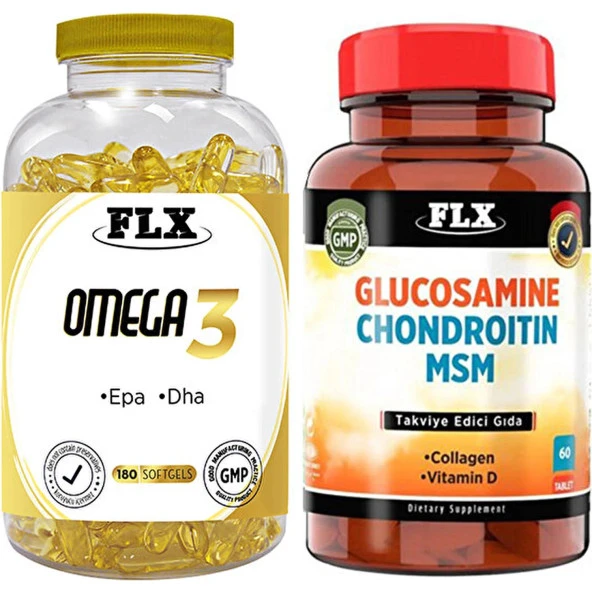 Flx Omega 3 180 Softgel   Flx Vitamin D 60 Tablet ürün görseli