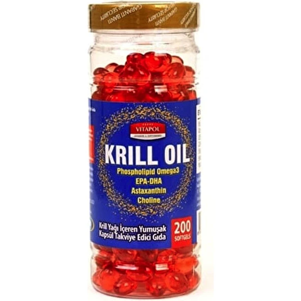 Vitapol Krill Oil Complex Astaxanthin+Choline+Phosphatidylserine+Omega3+Epa Dha 200 Kapsül