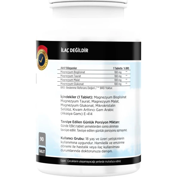 FLX Magnezyum Bisglisinat Malat Taurat Glukonat 90 Tablet - 2