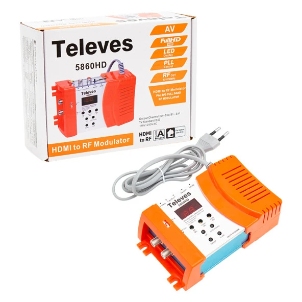 TELEVES 5860HD HDMI AV GİRİŞLİ FULL BAND RF MODÜLATÖR (AHD KAMERALAR İÇİN) - 3