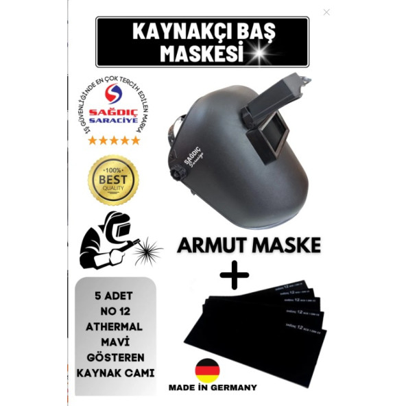 Sağdıç saraciye armut maske ışığı dağıtmayan 5 adet sağdıç kaynak camı