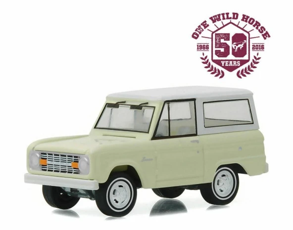 Greenlight  One Wild Horse 1966 Ford Bronco 50 Anniversary Edition 1/64 Model Araba