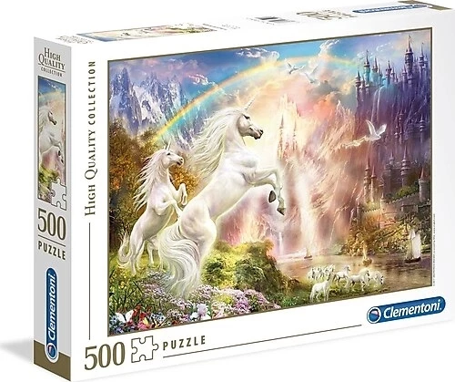 Clementoni 35054 Yetişkinler Puzzle Gün Batımında Tek Boynuzlu Atlar (Sunset Unicorns) 500 Parça