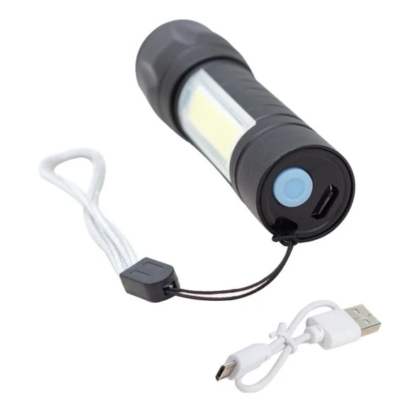 Powermaster PM-4525 Metal Flashlight Power Ledli Şarjlı El Feneri - 2