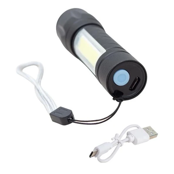 Powermaster PM-4525 Metal Flashlight Power Ledli Şarjlı El Feneri - 5