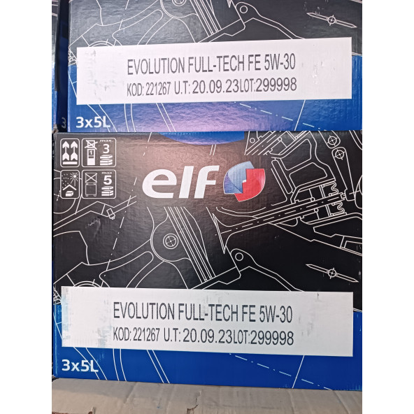 ELF FULLTECH FE 5W-30 5 LT X 3 adet 2025 üretim - 2