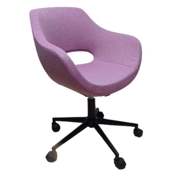 Ofis Koltuğu Çalışma Sandalyesi Pembe Renk Keten Kumaş Döküm Süngerli