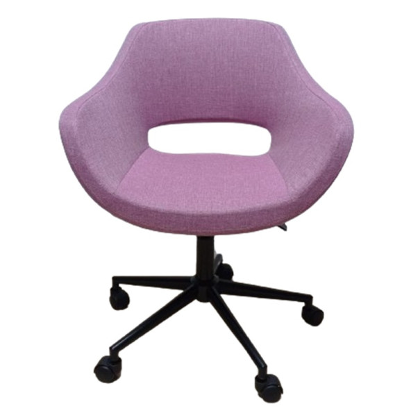 Ofis Koltuğu Çalışma Sandalyesi Pembe Renk Keten Kumaş Döküm Süngerli - 2