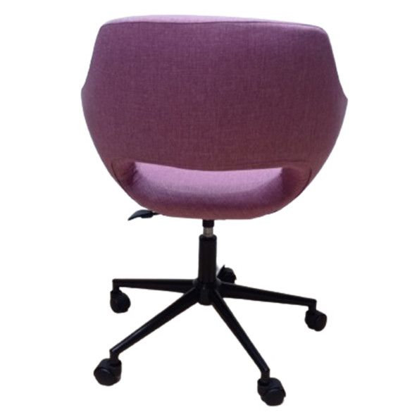 Ofis Koltuğu Çalışma Sandalyesi Pembe Renk Keten Kumaş Döküm Süngerli - 4