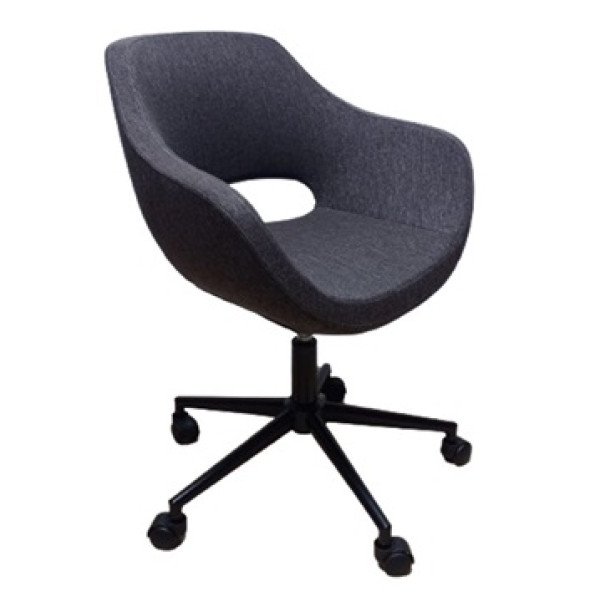 Ofis Koltuğu Çalışma Sandalyesi Kahverengi Renk Keten Kumaş Döküm Süngerli ürün görseli