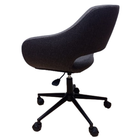 Ofis Koltuğu Çalışma Sandalyesi Kahverengi Renk Keten Kumaş Döküm Süngerli - Resim 3