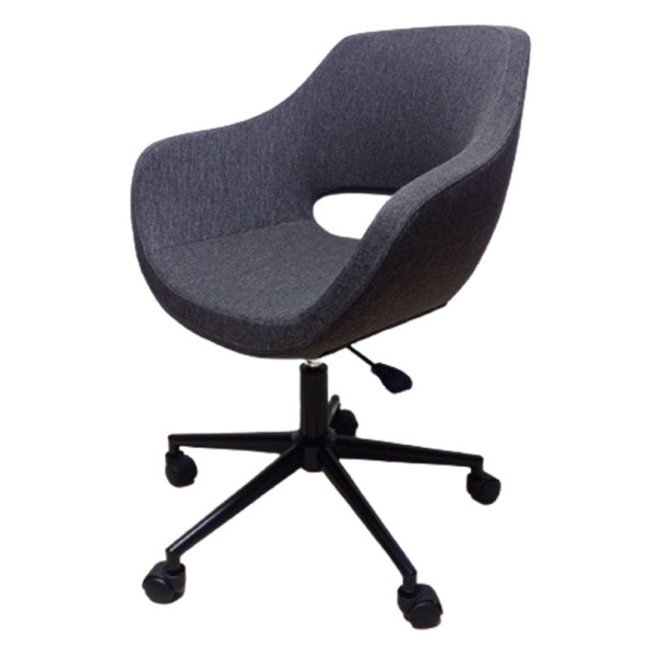 Ofis Koltuğu Çalışma Sandalyesi Kahverengi Renk Keten Kumaş Döküm Süngerli - Resim 4