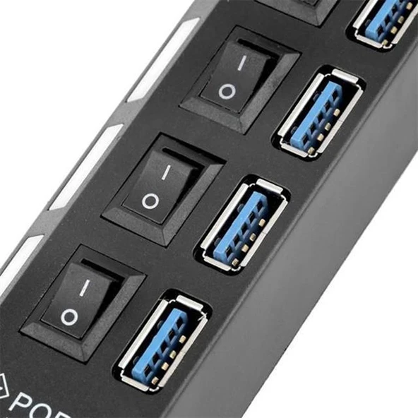 Powermaster PM-11365 4 Port Anahtarlı Usb 3.0 Hub Çoklayıcı 30 Cm Kablolu - 6