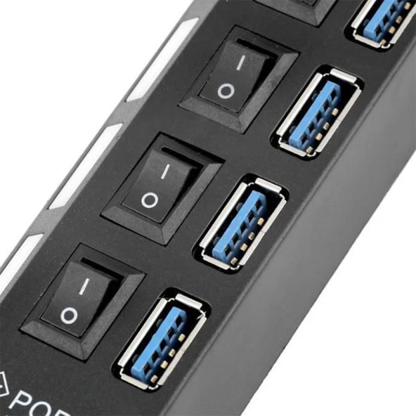 Powermaster PM-11365 4 Port Anahtarlı Usb 3.0 Hub Çoklayıcı 30 Cm Kablolu - 3