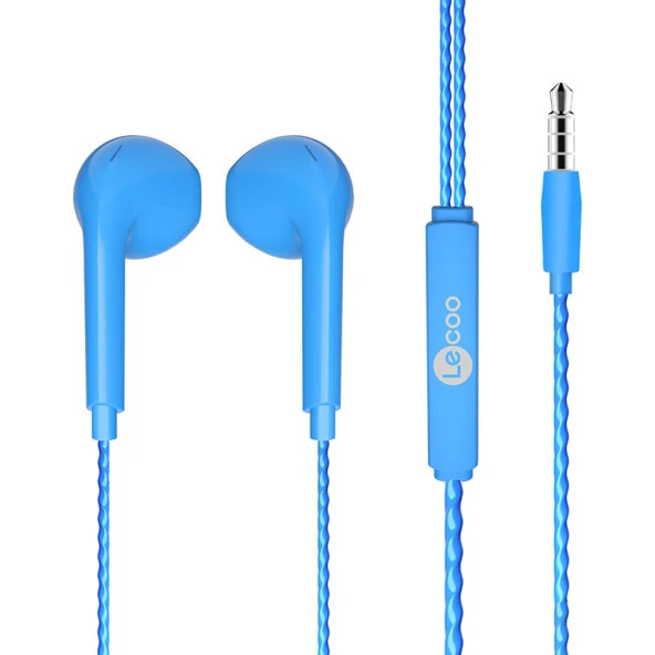 Lenovo Lecoo EH104BL 3.5 Mm Jacklı Kablolu Kulak İçi Mikrofonlu Kulaklık Mavi - 2