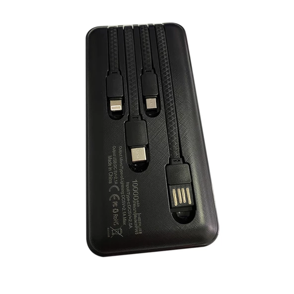 HEPU HP-965 All in One 10000 mAh Çoklu Kablolu Powerbank Siyah - 2