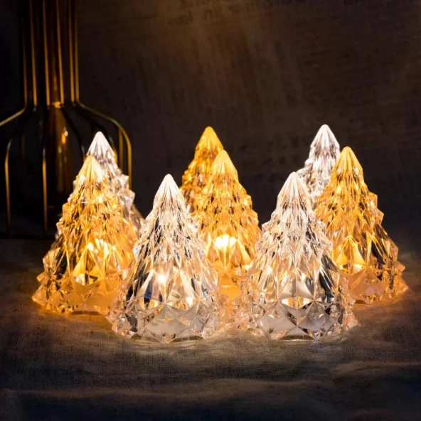MİNİ IŞIKLI ÇAM AĞACI YILBAŞI AĞACI WARM LİGHT LED NOEL TREE KRİSTAL GÖRÜNÜMLÜ ÇAM AĞACI IŞIKLI ÇAM - 3