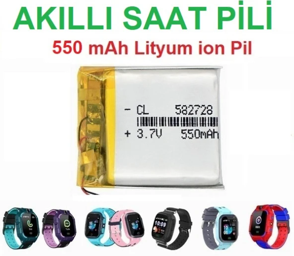 Day Akıllı Çocuk Saat Batarya - Pil 3.7v 550mah 582728 pil 2 Yıl Garantili ürün görseli 1