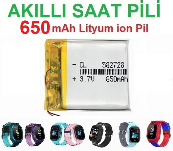 Day 650 Mah Twox Q50 Akıllı Çocuk Saat Telefon Batarya - Pil 3.7v 582728 pil